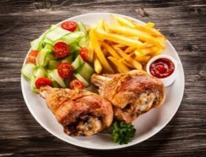 Fried Turkey, Chips and Salad