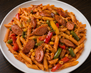 Jollof/Sausage Pasta